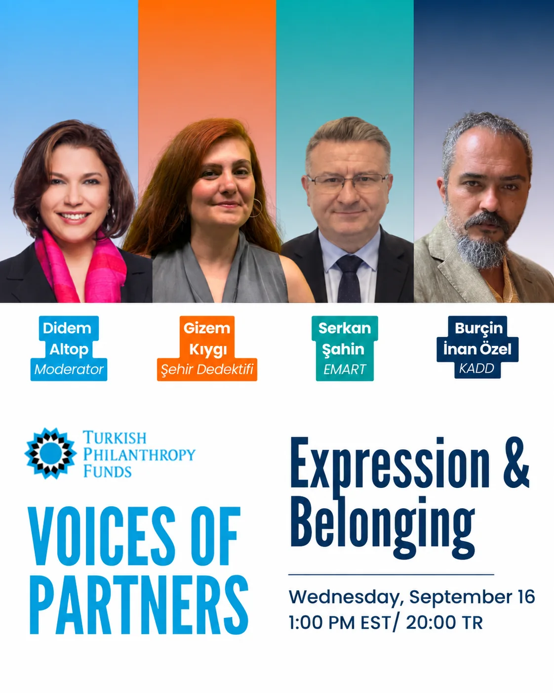 Voices of Partners: Expression and Belonging webinar flyer
